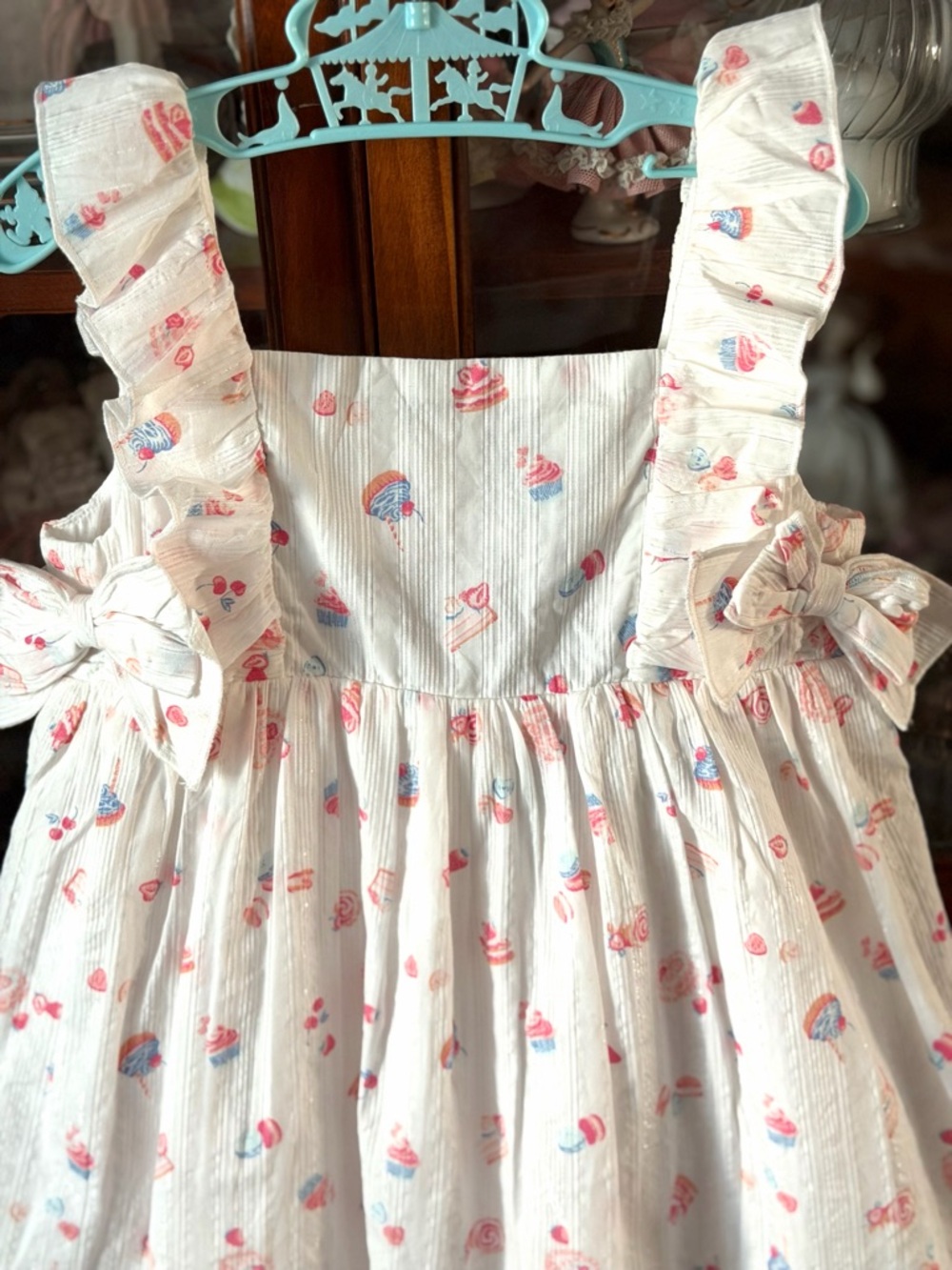 Girls White Sundress/birthday party dress with matching Birthday hat - Picture 12 of 16